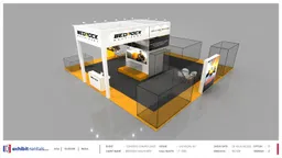 40x40 Island booth design by Exhibit-Rentals
